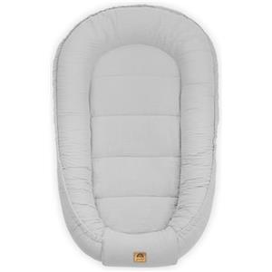 PIMKO Nido per Neonato Riduttore lettino per neonati Culla 60 x 90 cm mussola di cotone, colore: grigio perla