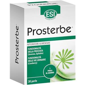 ESI - Prosterbe, Integratore Alimentare a Base di Serenoa Repens, Cranberry ed Epilobio, Favorisce il Benessere della Prostata e la Funzionalità delle Vie Urinarie, Senza Glutine, 30 Perle