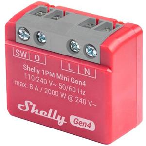 Shelly 1PM Mini Gen4 - Interruttore Relè Intelligente Wi-Fi 1 Canale 8A con Monitoraggio Consumi e Compatibilità Domotica