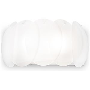 Ideal Lux Ovalino AP2 - Applique da Parete in Vetro Curvato e Acidato, 2 Luci, Dimensioni 380x180x215 mm