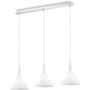 Ideal Lux Lampada a Sospensione Cocktail SP3 - 3 Luci, Vetro Soffiato Bianco e Colorato, Regolabile