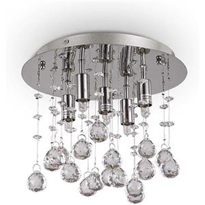 Ideal Lux MOONLIGHT PL5 ORO - Lampada da Soffitto 5 Luci in Metallo e Cristallo