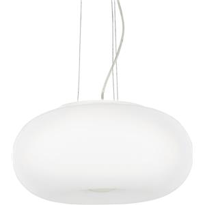 Ideal Lux Lampada a Sospensione ULISSE SP3 D52 - 3 Luci, Metallo Bianco Opaco e Vetro Soffiato