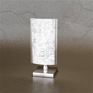 Top Light Abatjour Contemporaneo Shadow - Metallo Bianco e Vetro Foglia Argento, 1 Luce G9