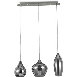Ideal Lux SOFT SP3 FUME' - Lampada a Sospensione 3 Luci in Metallo e Vetro Soffiato