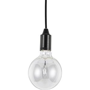 Ideal Lux Lampada a Sospensione Edison SP1 Nera - 1 Luce, Metallo, Cavo in Tessuto