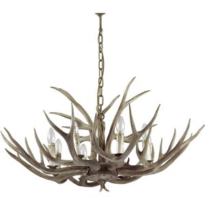 Ideal Lux CHALET SP8 Lampada a Sospensione 8 Luci in Metallo con Decorazioni in Resina