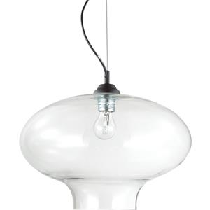 Ideal Lux BISTRO' SP1 ROUND TRASPARENTE - Lampada a Sospensione in Metallo e Vetro Soffiato, 1 Luce, Dimensioni D 400 mm