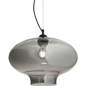 Ideal Lux BISTRO' SP1 ROUND FUME' - Lampada a Sospensione in Metallo e Vetro Soffiato, 1 Luce, Diametro 400 mm