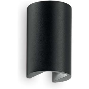 Ideal Lux Lampada da Parete Apollo AP - 2 Luci, Alluminio Nero, Emissione Luce Sopra e Sotto