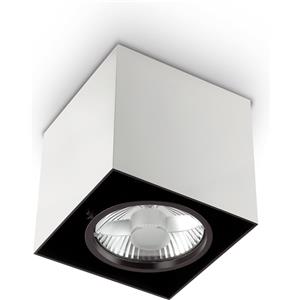 Ideal Lux Lampada da Soffitto MOOD PL1 D15 SQUARE Bianco - Metallo, 1 Luce, Dimensioni 150x150x150 mm