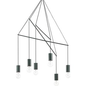 Ideal Lux Lampada a Sospensione POP SP6 - 6 Luci, Metallo Verniciato, Cavi Regolabili