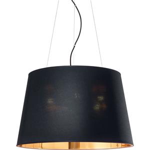 Ideal Lux NORDIK SP4 Lampada a Sospensione 4 Luci in Metallo Nero e Paralume Dorato