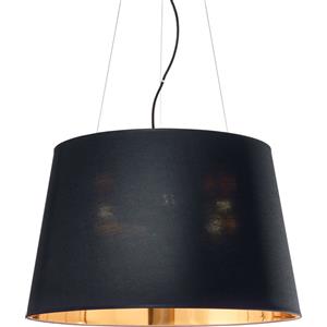 Ideal Lux NORDIK SP6 Lampada a Sospensione 6 Luci in Metallo Nero e Paralume Dorato