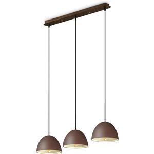 Ideal Lux Folk SP3 Lampada a Sospensione 3 Luci in Metallo Ossidato con Cavo in Tessuto