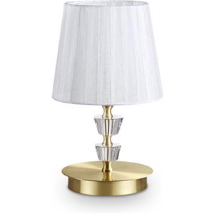 Ideal Lux Lampada da Tavolo PEGASO TL1 SMALL OTTONE - Metallo Cromato e Cristallo, 1 Luce, Dimensioni D 180 x H 300 mm