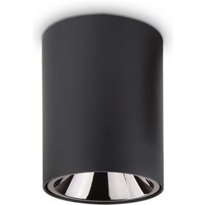 Ideal Lux NITRO PL ROUND D09 NERO - Lampada Da Soffitto LED 15W, D 90 x H 125 mm, Alluminio Verniciato