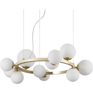 Ideal Lux Sospensione Contemporanea Perlage Metallo Ottone 11 Luci G9 3W 3000K Luce Calda