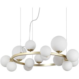 Ideal Lux Sospensione Contemporanea Perlage Metallo Ottone 14 Luci G9 3W 3000K Luce Calda
