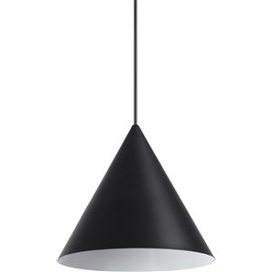 Ideal Lux Lampada a Sospensione A-LINE SP1 D30 Nero Opaco con Diffusore in Metallo e Cavo in Tessuto