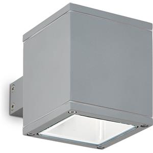 Ideal Lux SNIF AP1 SQUARE GRIGIO - Lampada da Parete in Alluminio con Doppio Diffusore in Vetro Pirex