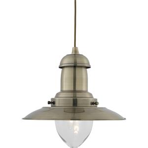 Searchlight Lampada da Soffitto Nautica in Ottone Anticato - Altezza 310 mm, Diametro 320 mm