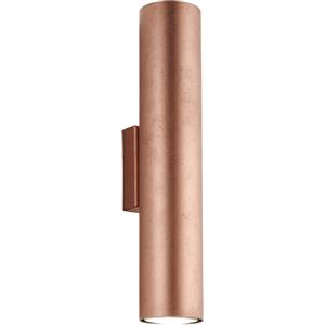 BeLight Applique Moderna in Ferro Laccato Nero con Decorazione Rame Antico, 2 Luci GU10