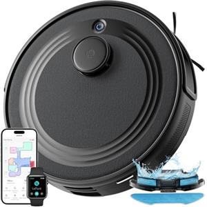 Lefant M2 Robot Aspirapolvere Lavapavimenti con Mappatura Laser dToF 2 in 1, 6000Pa, Navigazione Intelligente PSD Anti-Ostacoli, 160 Min,Controllo APP/Alexa, Ideale per Peli Animali，Nero