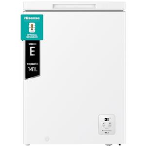 Hisense FT145N1AWE Congelatore a pozzo 140 litri, illuminazione Led, Super Silenzioso 40 db, classe E, (L*P*A): 60,6×55,9×85,8 cm, Bianco
