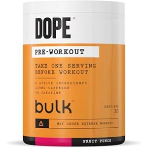 Bulk Polvere Pre-Workout Dope | Fruit Punch | 3g Creatine per Serving | 200mg Caffeine | Citrulline Malate & Arginine AKG | Beta-Alanine | Energy, Focus & Performance | 510g Supplement