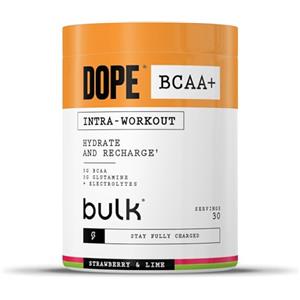 Bulk Dope BCAA+ | Polvere Intra-Workout | Strawberry Lime | 360 g | 30 Porzioni | 5g BCAA | Miscela di Elettroliti | Glutammina | Vitamina B6 & B12 | Supporta Idratazione, Energia e Recupero