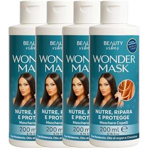 ALOHALABS Wonder Mask Crema Capelli Lisci 800 ml - Maschera Ristrutturante con Cheratina - Trattamento Idratante e Lisciante