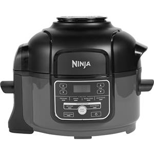 Ninja Foodi MINI Multicooker 6-in-1, 4,7L, Cottura a Pressione, Friggitrice ad Aria, 6 Funzioni, Cottura Lenta e a Vapore, 1460W, Grigio/Nero, OP100EU