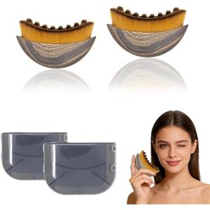 SYTTNUM Spazzola Viso Per Il Contorno Linfatico Massaggiatore Linfatico Per Viso,Spazzola Viso a Secco Per Alleviare Con l'Affaticamento Strumento Per Massaggio e Dry Brushing (1 Large+ 1 Small Brown)