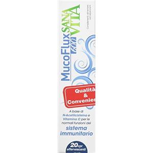 Sanavita Integratore Alimentare Mucoflux - Integratore con N-acetilcisteina 600mg e Vitamina C
