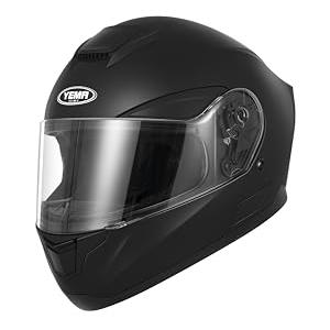 YEMA Casco Integrale Moto Scooter ECE Omologato - YEMA YM-831 Motorino Caschi Integrali Donna Uomo, Nero opaco (Nero opaco, Large)