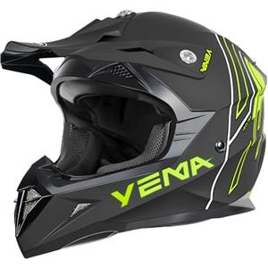 YEMA Casco Motocross Integrale Motard Downhill - YEMA YM-915 Caschi Moto Cross Integrali DH ECE Omologato Donna Uomo