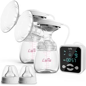 Lulia Tiralatte Elettrico Doppio, Ricaricabile Tiralatte con 4 modalità e 9 livelli Ultraleise BPA-frei,Tiralatte Elettricom per viaggi e casa Protezione contro il riflusso