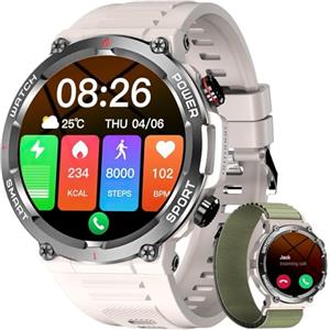 Blackview Smartwatch Uomo Donna, Orologio Intelligente Fitness con Chiamate Bluetooth,1.39" Militari Smart Watch Tracker Attività con 100 Modalità Sportive per Cardiofrequenzimetro,SpO2, Android iOS