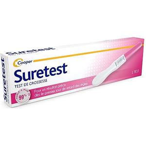 Cooper SURETEST - Test di gravidanza - Per risultati precisi dal primo giorno di ritardo delle mestruazioni - Autotest - Confezione da 1 test