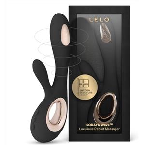 LELO SORAYA Wave Vibratore Rabbit Lussuoso con Tecnologia Wavemotion, Sex Toy per Stimolazione Interna ed Esterna, Vibratori Clidoride Donna, Vibratoreper Donna, Nero