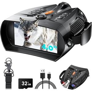 SKYBASIC Binocolo professionale per visione notturna SKYBASIC con HD 1080P, zoom digitale 10x, portata infrarossa 800 m, videoregistratore e batteria ricaricabile da 5000 mAh