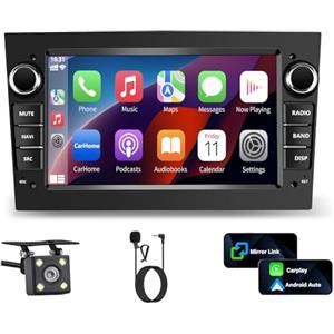 LSLYA Autoradio 2 Din Opel Astra,Zafira,Meriva,Vivaro 2004-2011 Combo con Android Auto Wireless CarPlay 7 Schermo Macchina Bluetooth GPS FM Spotify Podcast USB Mic Telecamera Retromarcia Nero