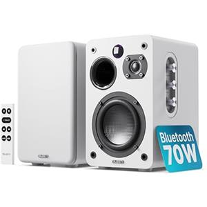 Majority Cassa Bluetooth Potente 70W | HDMI ARC | Dual Drivers | Coni in Fibra di Carbonio | Cassa Amplificata Bluetooth | Optical AUX | Telecomando EQ | Casse per TV e Stereo Casa D70X (Bianco)