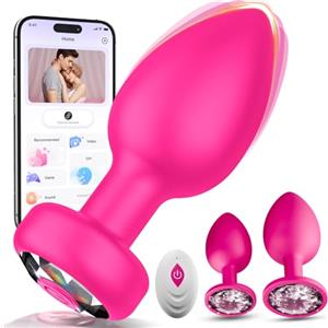 Tagnaff Plug Anale Sexytoysys Donna, Anal Plug 3 Pièces 10 Modalità APP Vibratore Anale Dilatatore Ano per Donna Vibratoreper, Sexytoysys Coppia Ovetto Vibrante Plug Analesex Toy Giochi Erotiici per Coppie