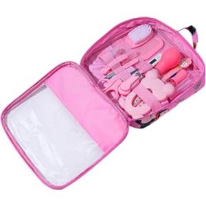 Pineeseatile Kit per assistenza sanitaria e toelettatura per bambini Aspiratore nasale per bambini Tagliaunghie Set di spazzole per capelli Kit per la cura della pulizia quotidiana del neonato 13 pezzi/set, Stile