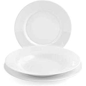 BORMIOLI Servizio di Piatti Toledo 18 Pezzi in Vetro Opale - Elegante e Adatto per Uso Quotidiano