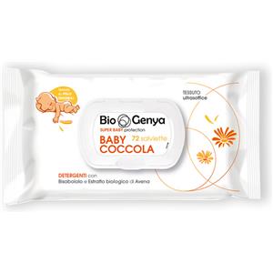 Biogenya Baby Coccola - 72 Salviette Detergenti Ultra Soffici con Bisabololo ed Estratto di Avena per Neonati e Bambini
