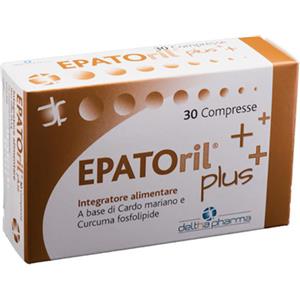Deltha Pharma Epatoril Plus - Integratore Alimentare a Base di Cardo Mariano e Curcuma Fosfolipide per la Funzionalità Digestiva ed Epatiche - 30 Compresse
