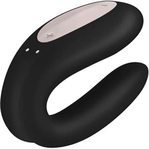 Satisfyer Double Joy Connect App Vibratore di Coppia | Migliora la Stimolazione di Clitoride, Punto G e Pene | Sex Toy impermeabile (IPX7) e ricaricabile | Sex Toys sessuale per Adulti in Nero